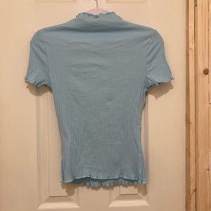 Lettuce trim light blue top